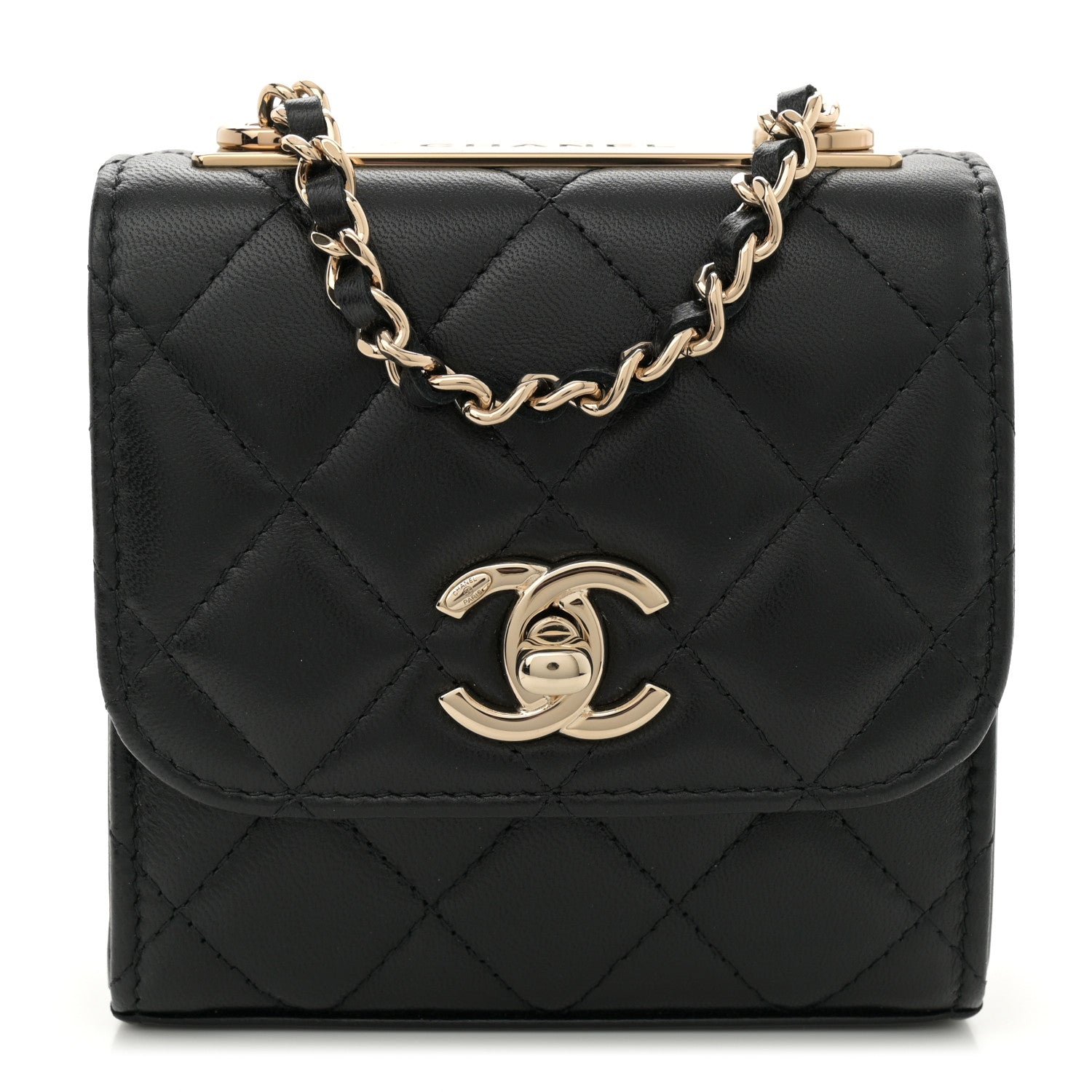 Chanel Lambskin Quilted Mini Trendy CC Chain Wallet Black 1 of 11