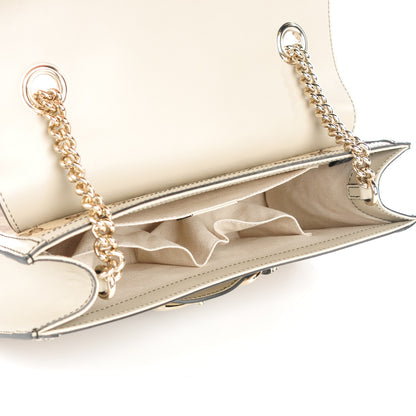 Gucci Monogram Margaux Calfskin Medium Emily Chain Shoulder Bag Beige Ebony Mystic White 5 of 7