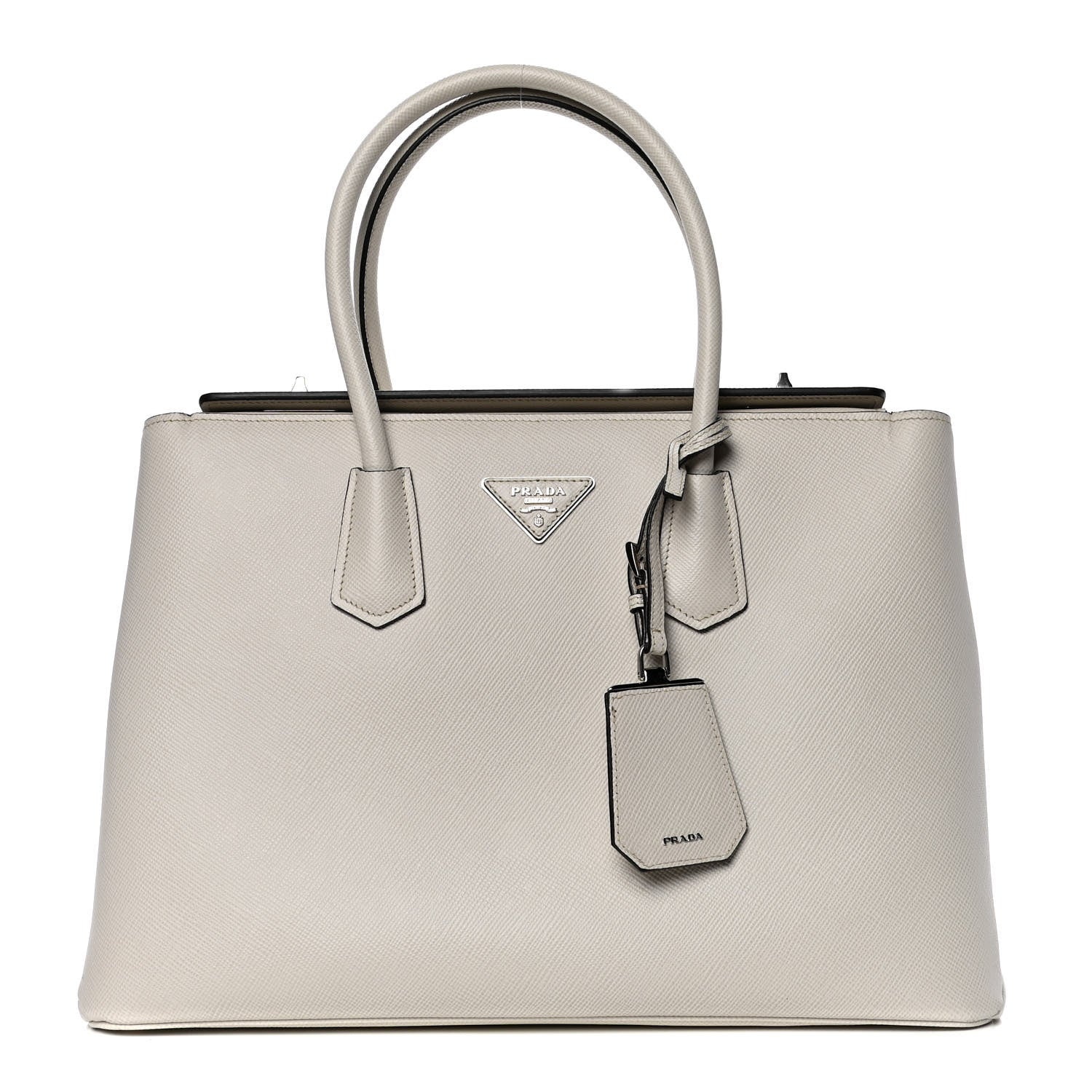 Prada Saffiano Cuir Twin Tote Talco 1 of 8