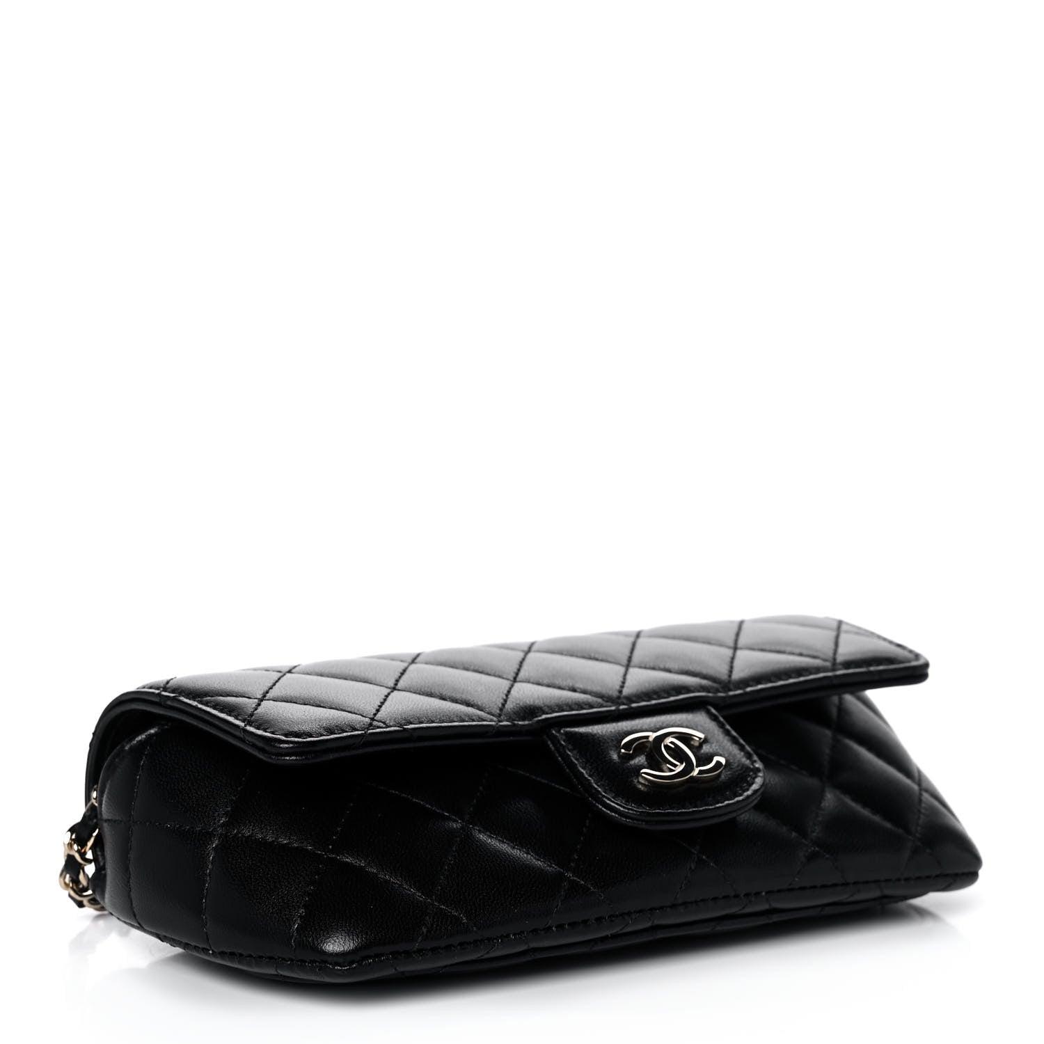 Chanel Lambskin Quilted Glasses Case With Chain Black 4 of 13