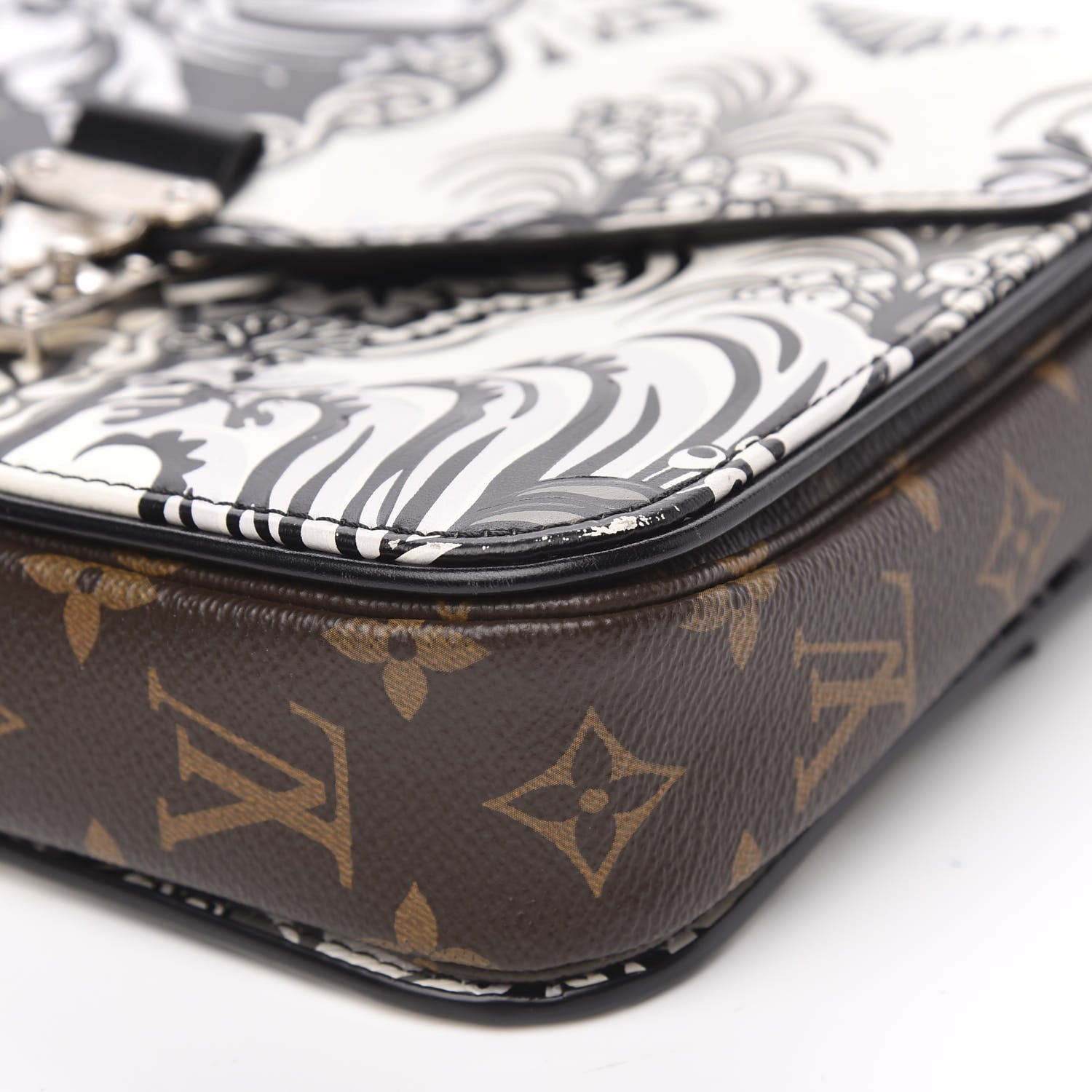 Louis Vuitton Epi Monogram Floral Pochette Metis Black White 11 of 11