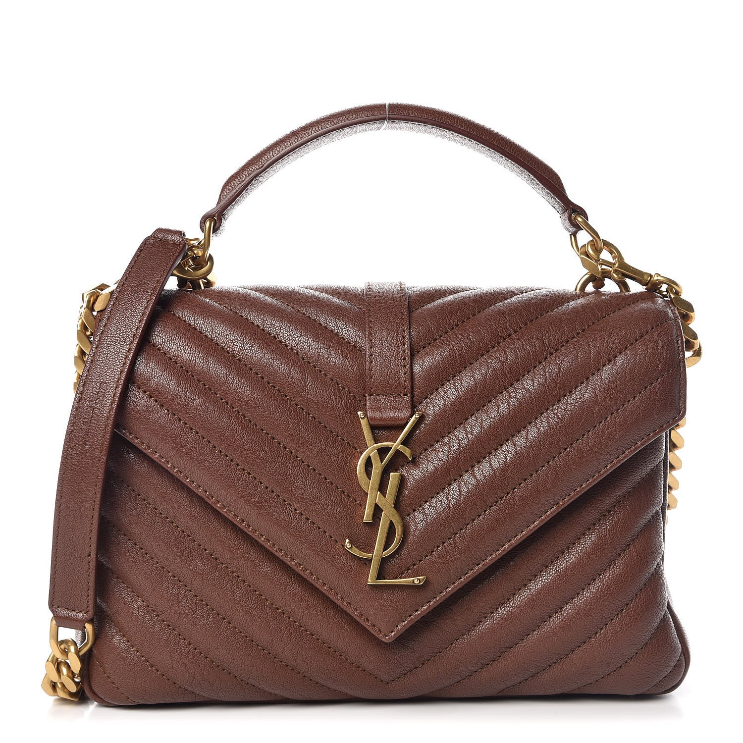 Saint Laurent Sheepskin Matelasse Medium College Monogram Bag Amber 1 of 11