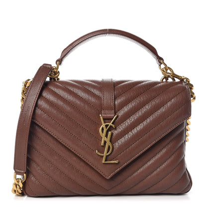 Saint Laurent Sheepskin Matelasse Medium College Monogram Bag Amber 1 of 11