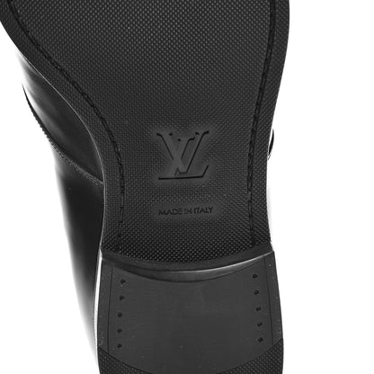 Louis Vuitton Lambskin Mens Derby Lace Up Shoes 8 Black 8 of 12