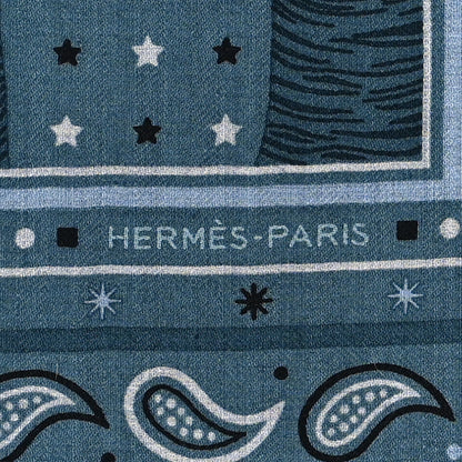 Hermes Cashmere Silk Awooooo Scarf 65 Celadon Gris Clair Black 2 of 3