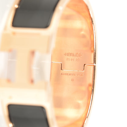Hermes Enamel Wide Clic Clac H Bracelet Black 3 of 5