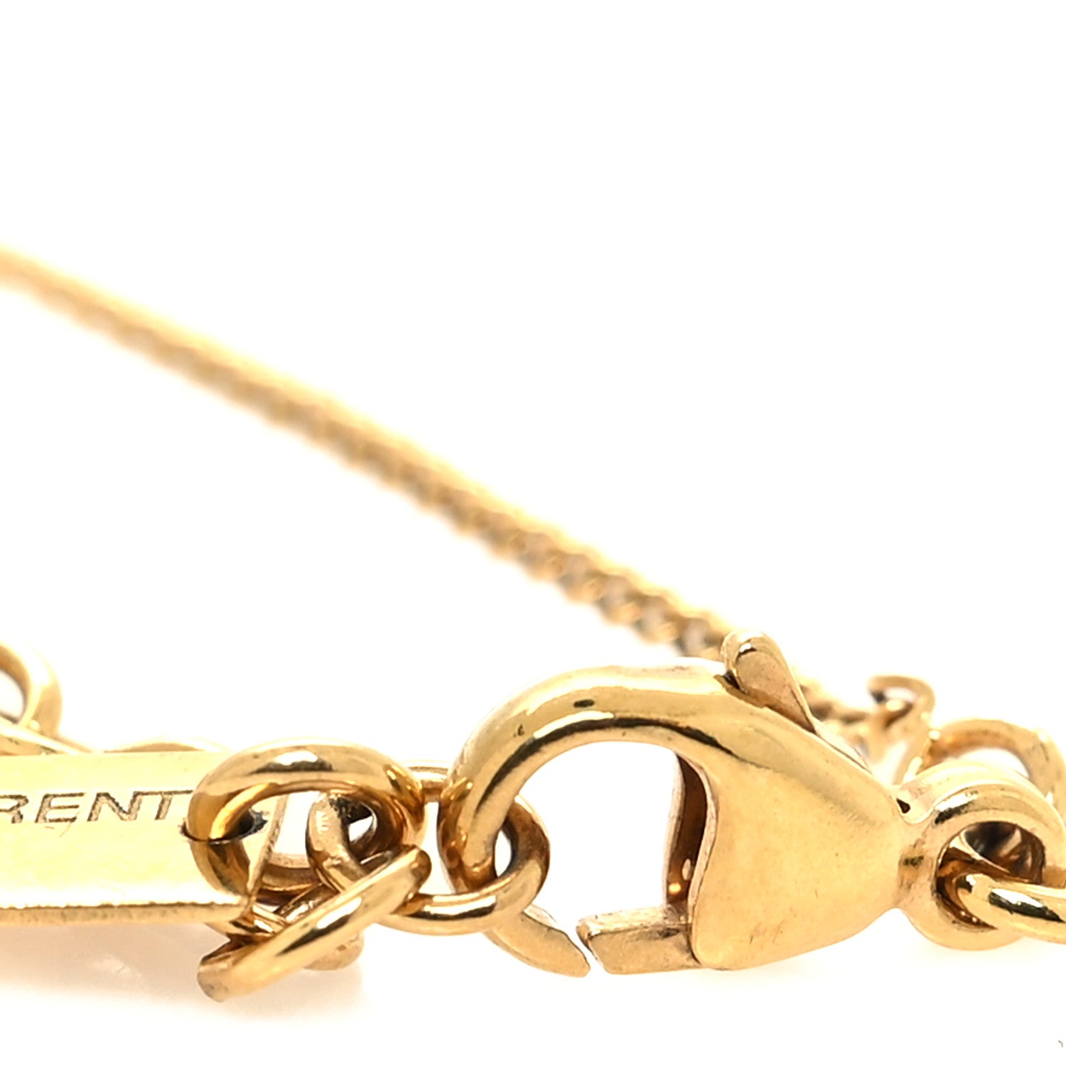 Saint Laurent Brass Monogram Charm Bracelet 4 of 6