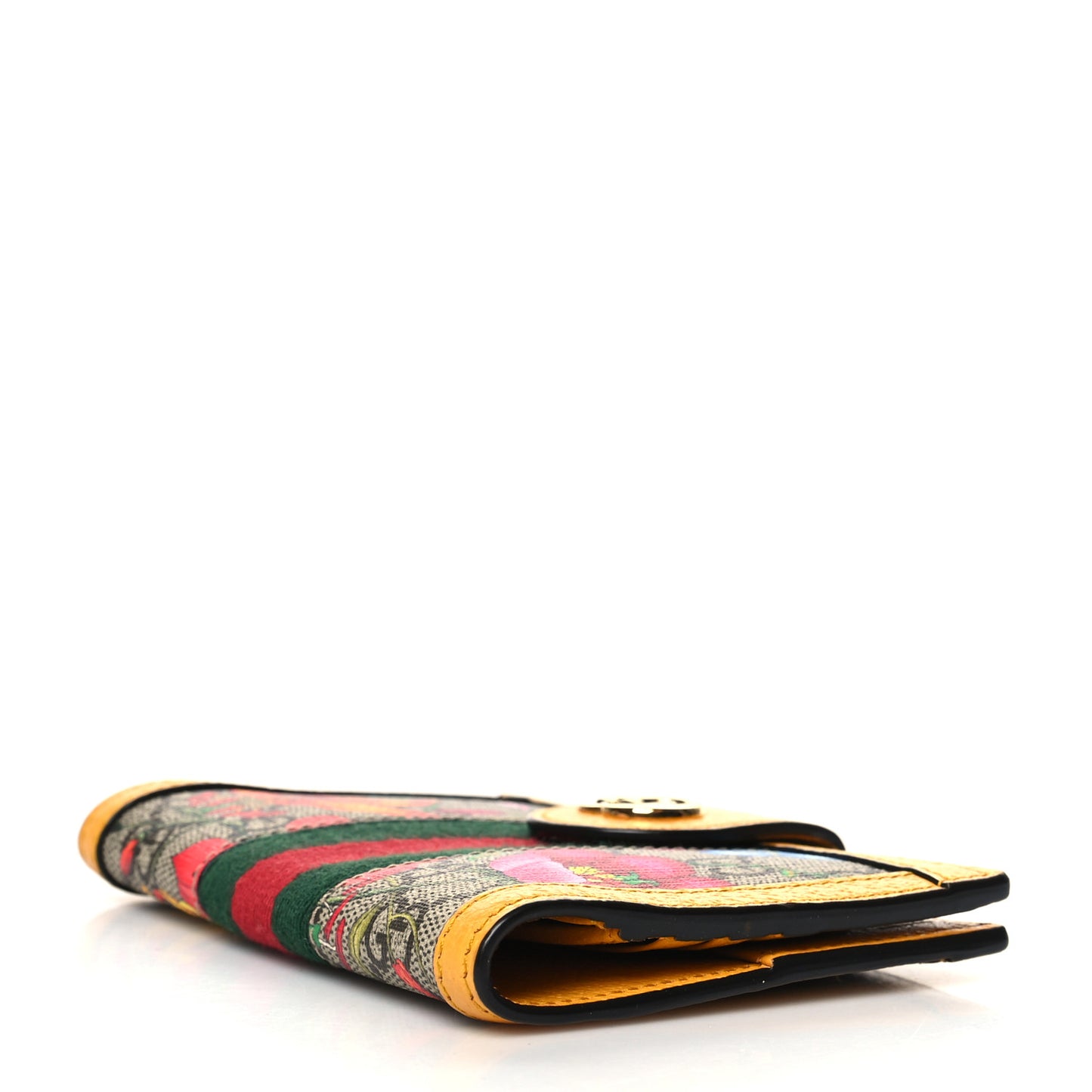 GG Supreme Monogram Flora Textured CalfskinWeb Ophidia Passport Case Beige Ebony Multicolor Crop