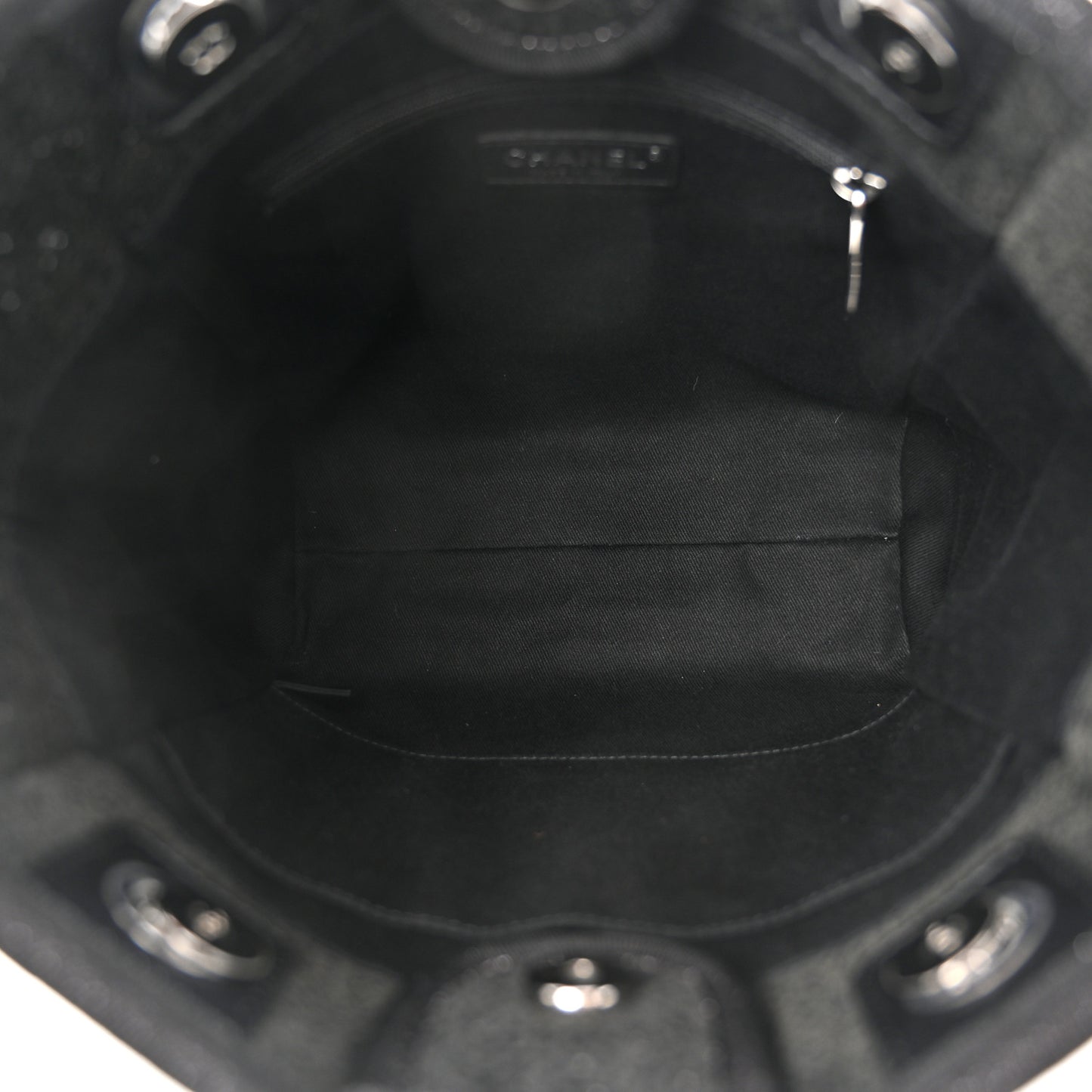 Lurex Boucle Mini Deauville Tote Black