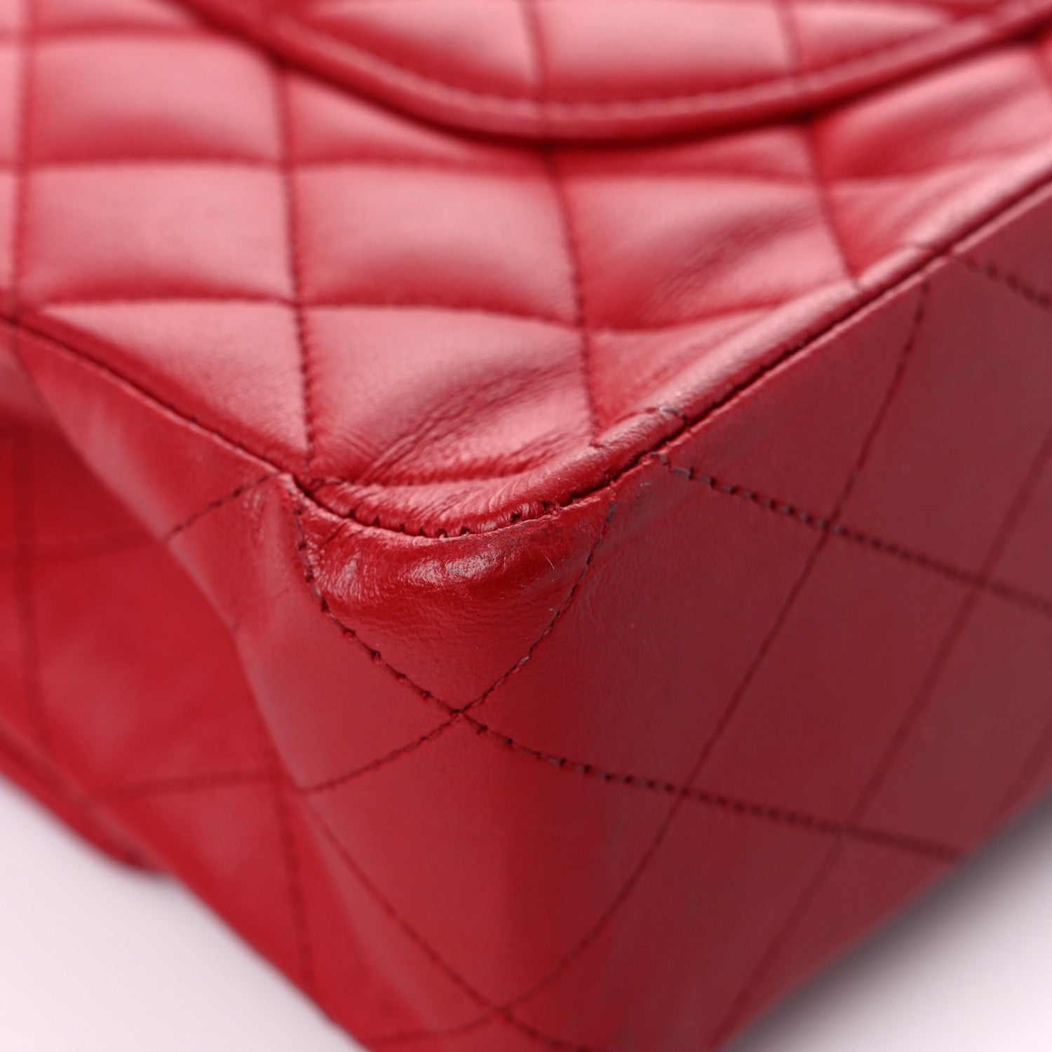 Chanel Lambskin Quilted Medium Double Flap Red 10 of 20