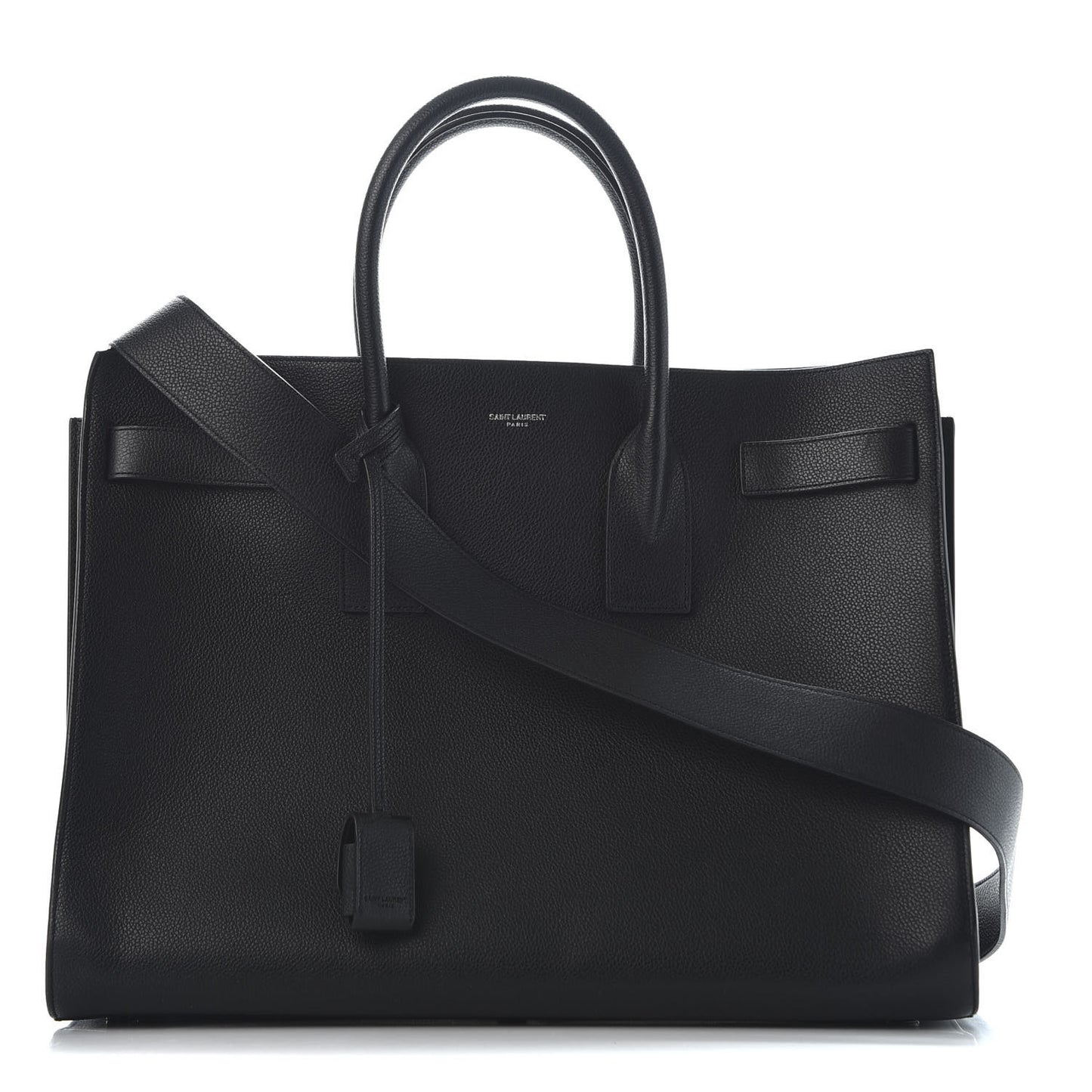 Grained Calfskin Large Sac De Jour Carryall Black