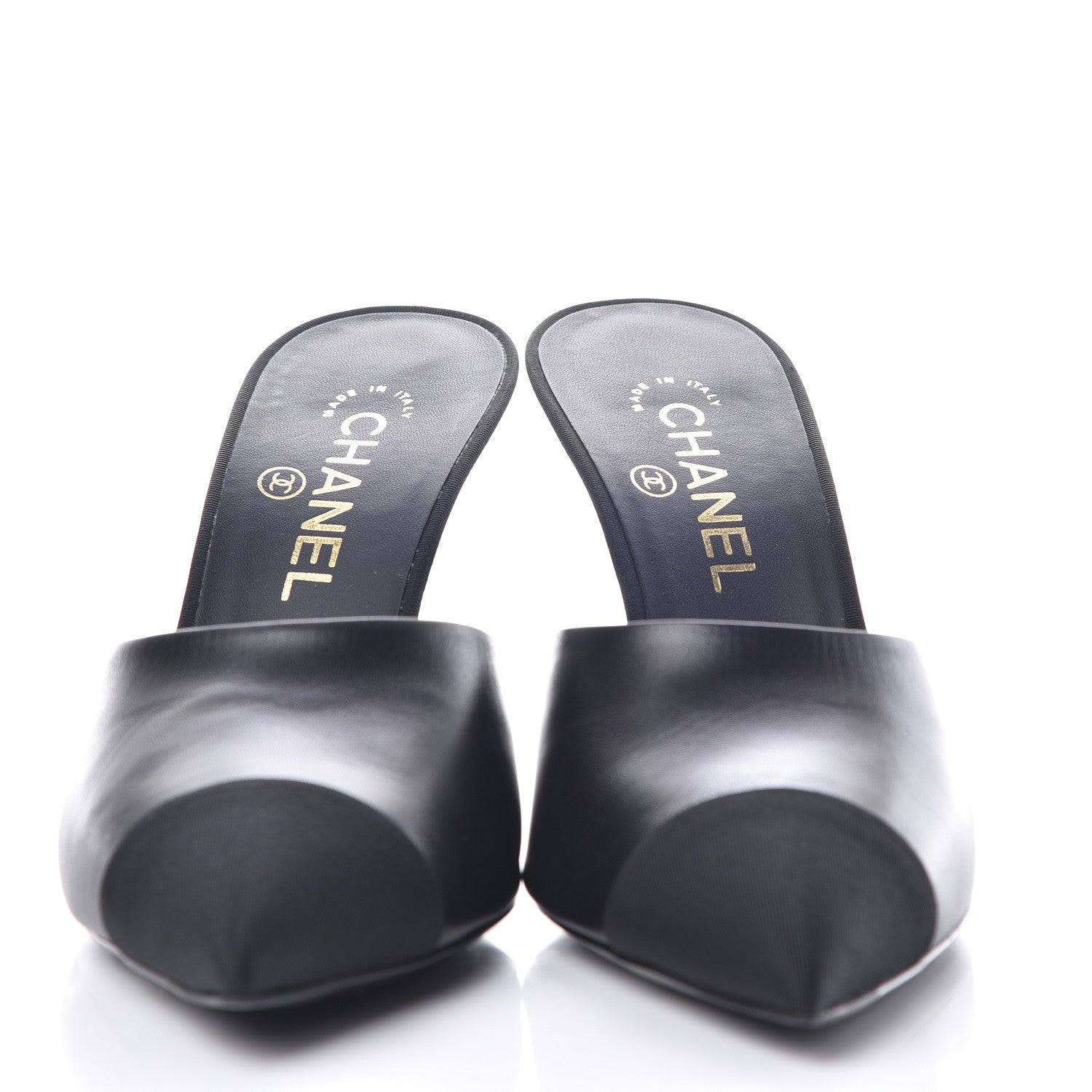 Chanel Goatskin Grosgrain Cap Toe Pearl Mule 40 Black 2 of 11