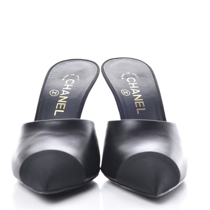 Chanel Goatskin Grosgrain Cap Toe Pearl Mule 40 Black 2 of 11