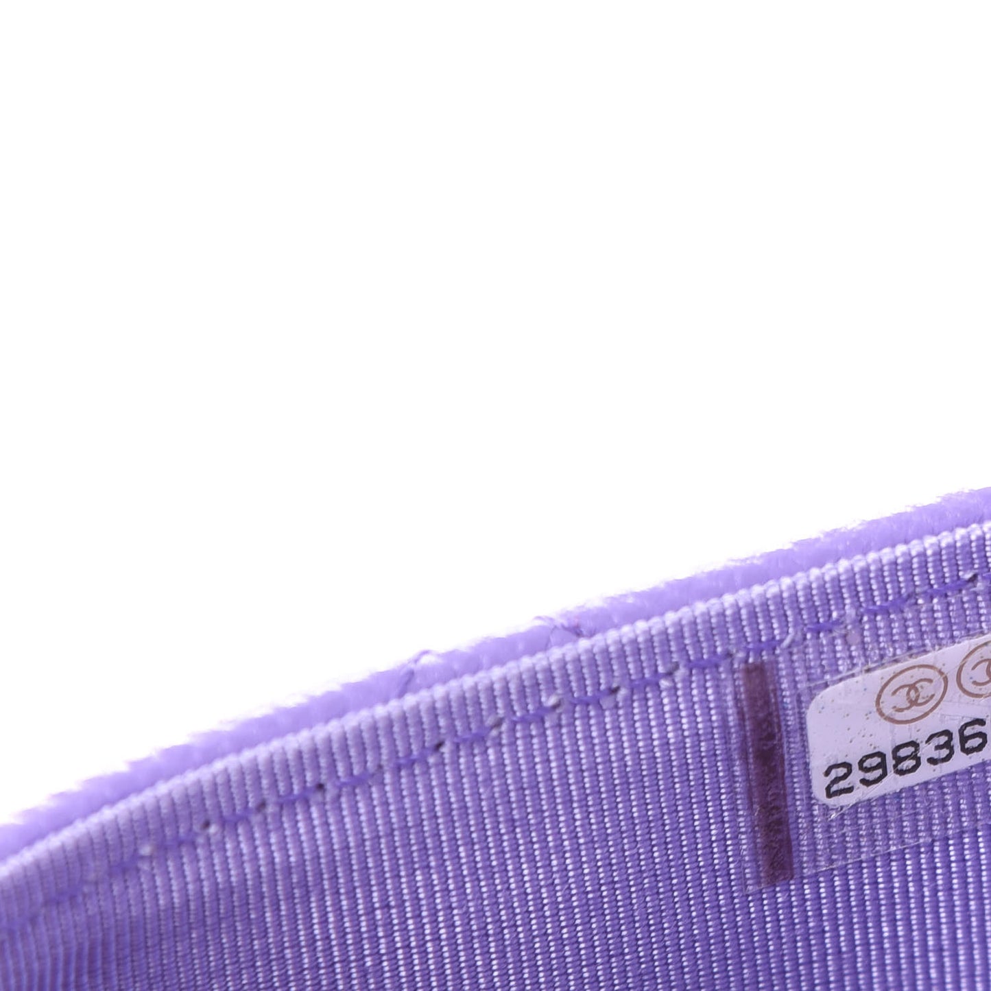 Caviar Quilted Flap Card Holder Wallet Purple