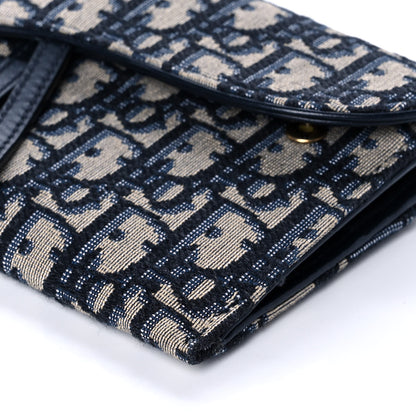 Christian Dior Oblique Saddle Chain Long Wallet Blue 6 of 10