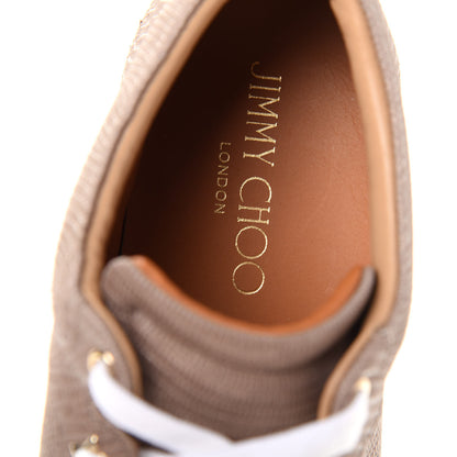 Jimmy Choo Metallic Lizard Embossed Miami Sneakers 42 Taupe 8 of 10