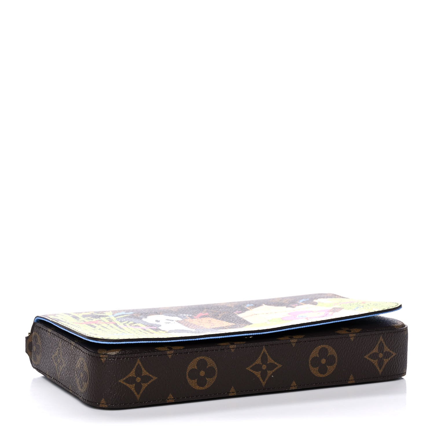 Louis Vuitton Monogram 2021 Christmas Animation China Wall Pochette Felicie Chain Wallet Myosotis Blue 5 of 14