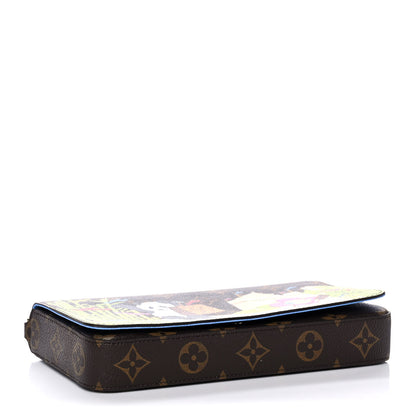 Louis Vuitton Monogram 2021 Christmas Animation China Wall Pochette Felicie Chain Wallet Myosotis Blue 5 of 14