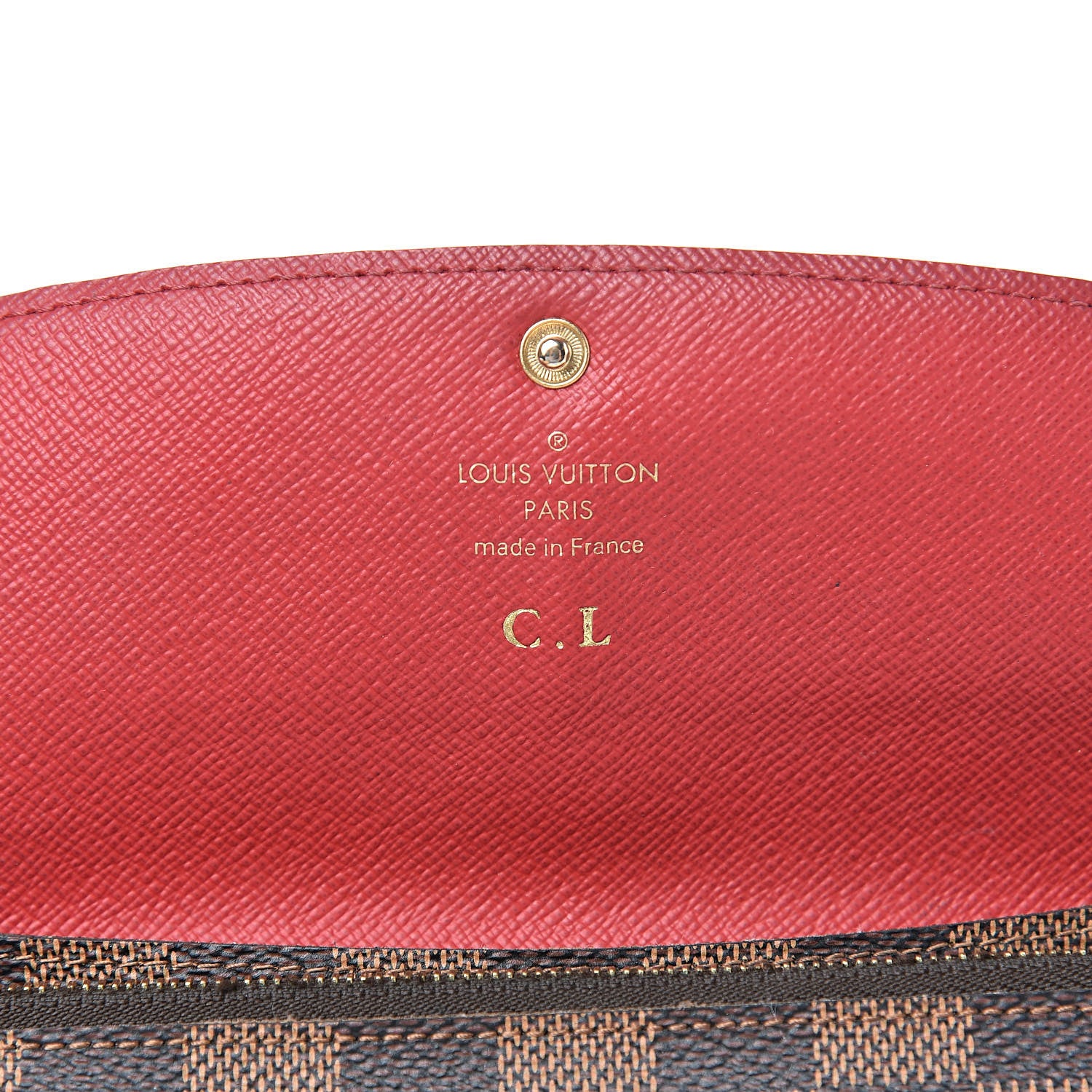 Louis Vuitton Damier Ebene Emilie Wallet Red 6 of 12