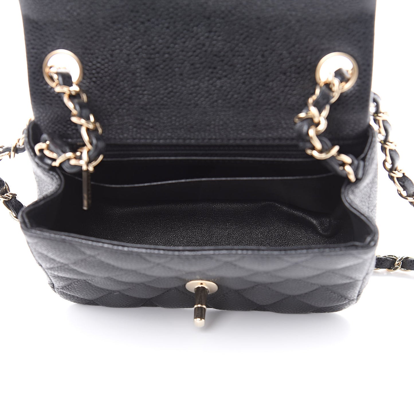 Caviar Quilted Mini Square Flap Black