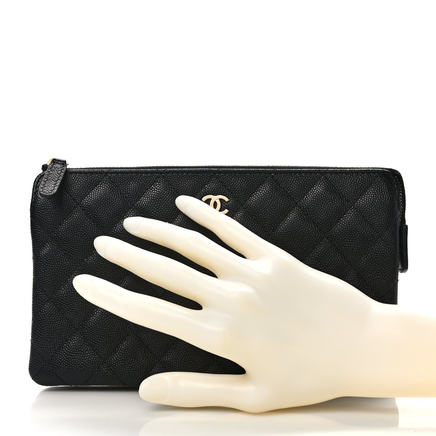 Chanel Caviar Quilted Small Zipped Pouch Black 2 of 9