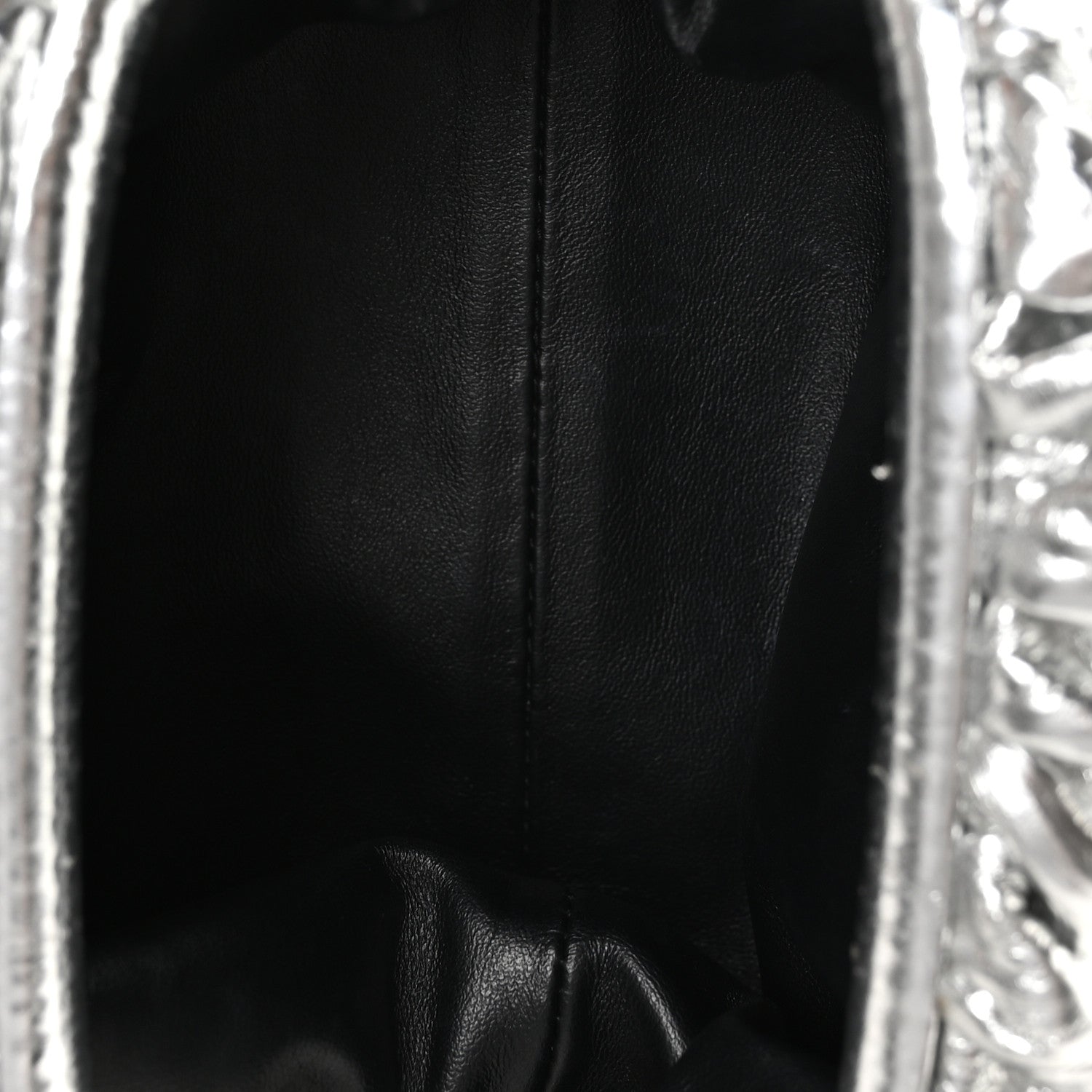 Bottega Veneta Metallic Bark Calfskin The Mini Pouch Silver 5 of 11