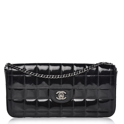 Chanel Patent Quilted East West Chocolate Bar Flap Black 1 of 8