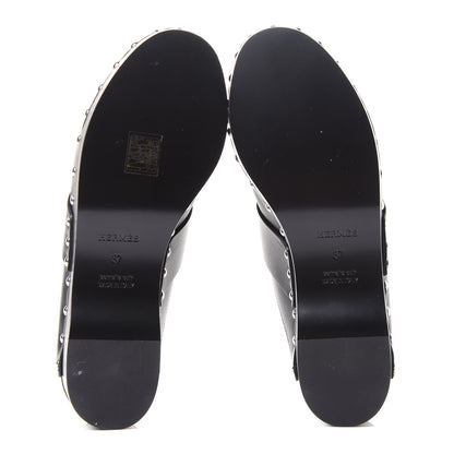 Hermes Calfskin Calya Mules 37 Black 5 of 9