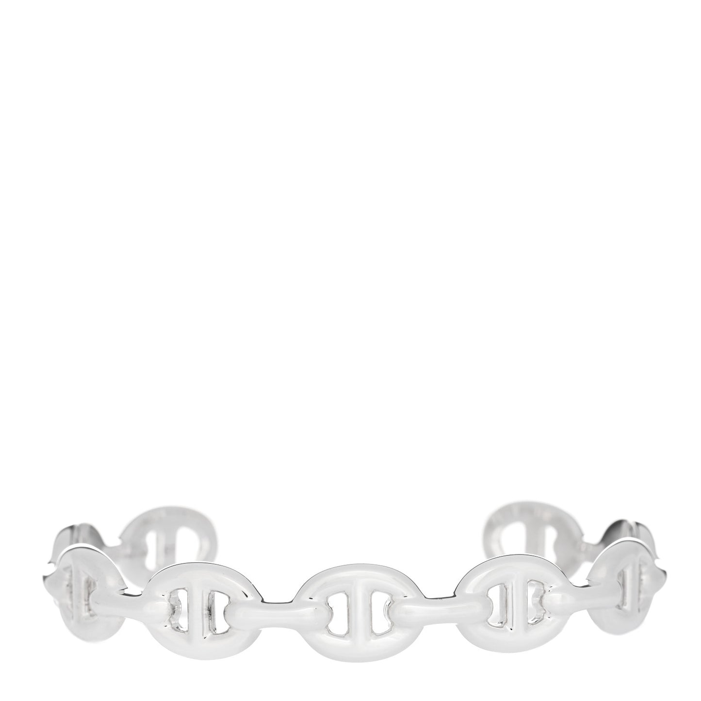 Sterling Silver MM Chaine d'Ancre Enchainee Cuff Bracelet ST