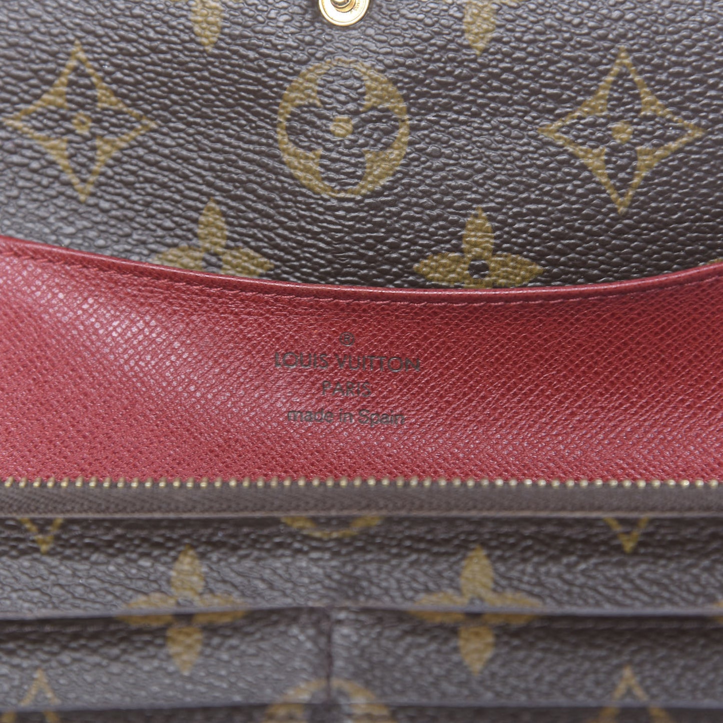Monogram Emilie Wallet Red