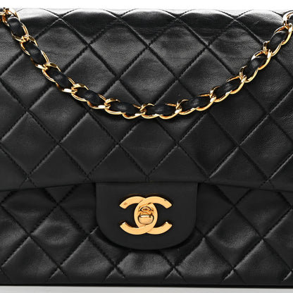 Chanel Lambskin Quilted Medium Double Flap Black 8 of 18