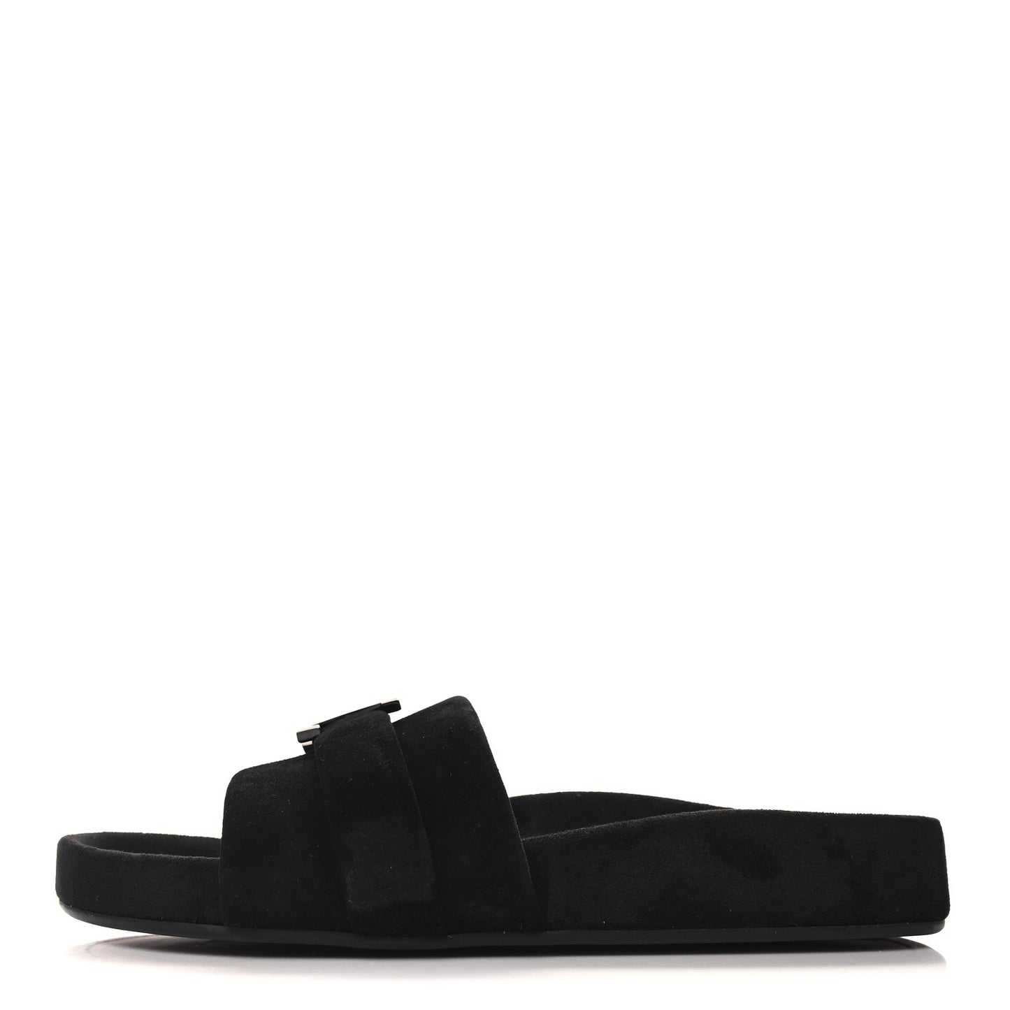 Suede Mens Varsimule Bizz Logo Slide Sandals 43 Black