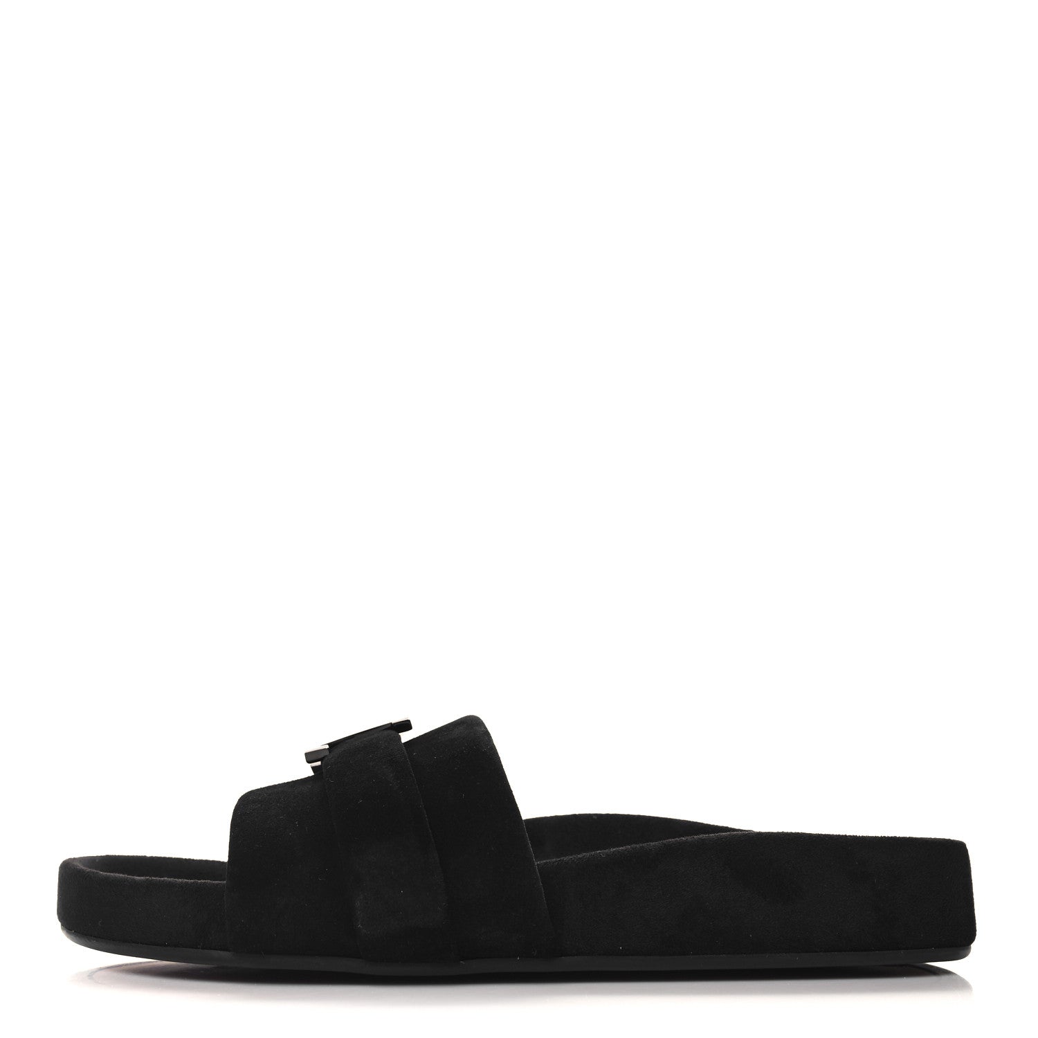 Christian Louboutin Suede Mens Varsimule Bizz Logo Slide Sandals 43 Black 1 of 7