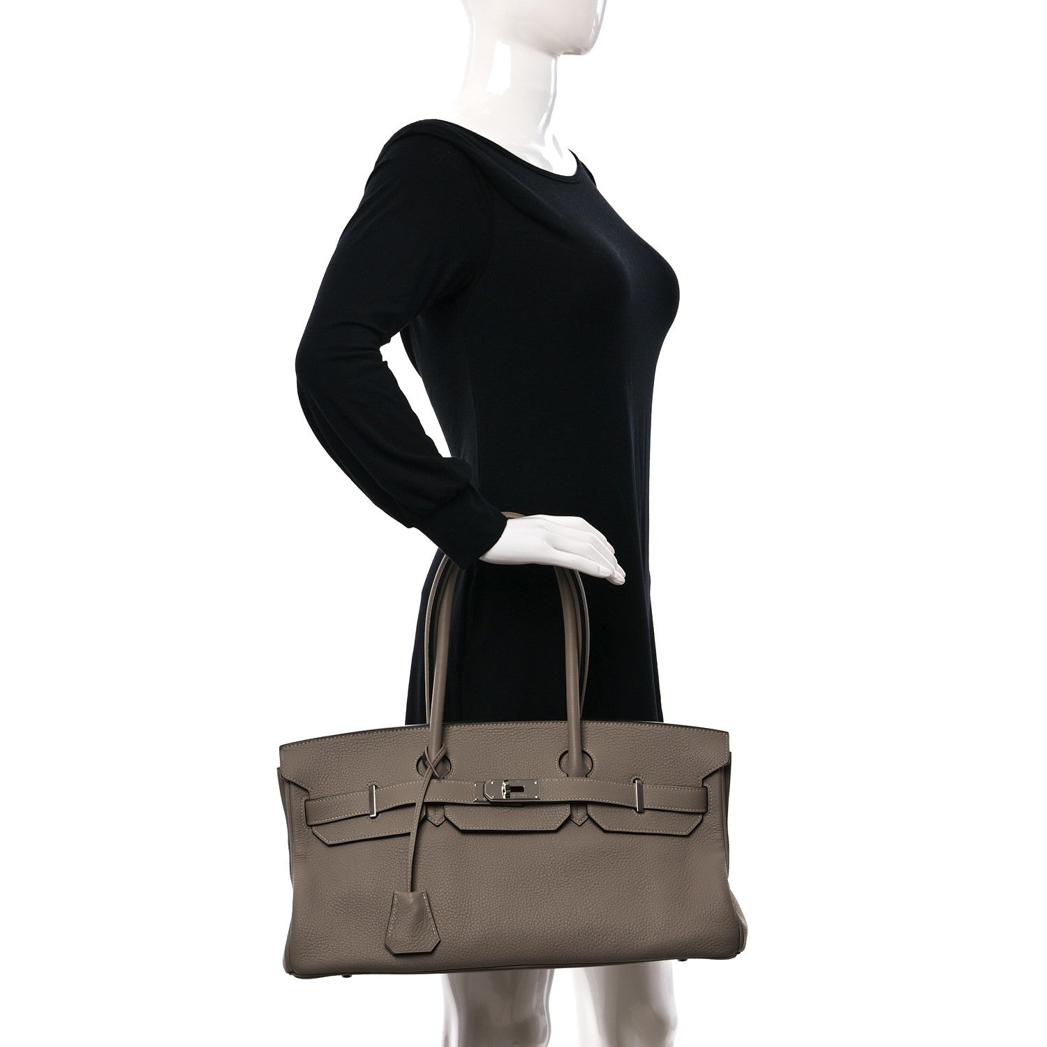 Hermes Taurillon Clemence JPG Shoulder Birkin II 42 Gris Tourterelle 2 of 9