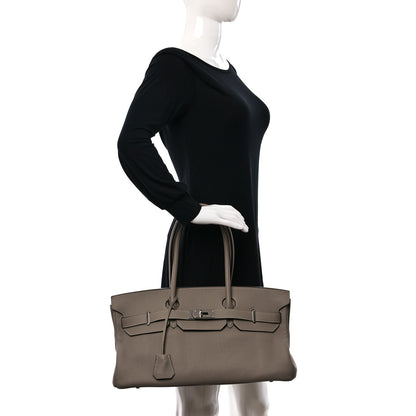 Hermes Taurillon Clemence JPG Shoulder Birkin II 42 Gris Tourterelle 2 of 9