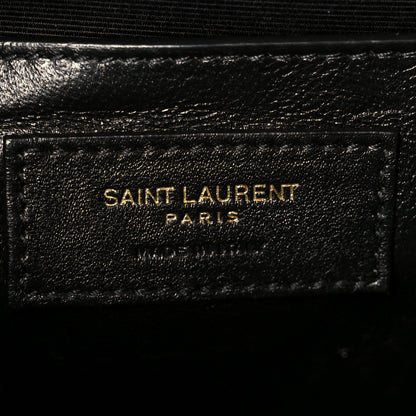 Saint Laurent Grain De Poudre Textured Mixed Matelasse Medium Triquilt Monogram Satchel Dark Latte 6 of 12