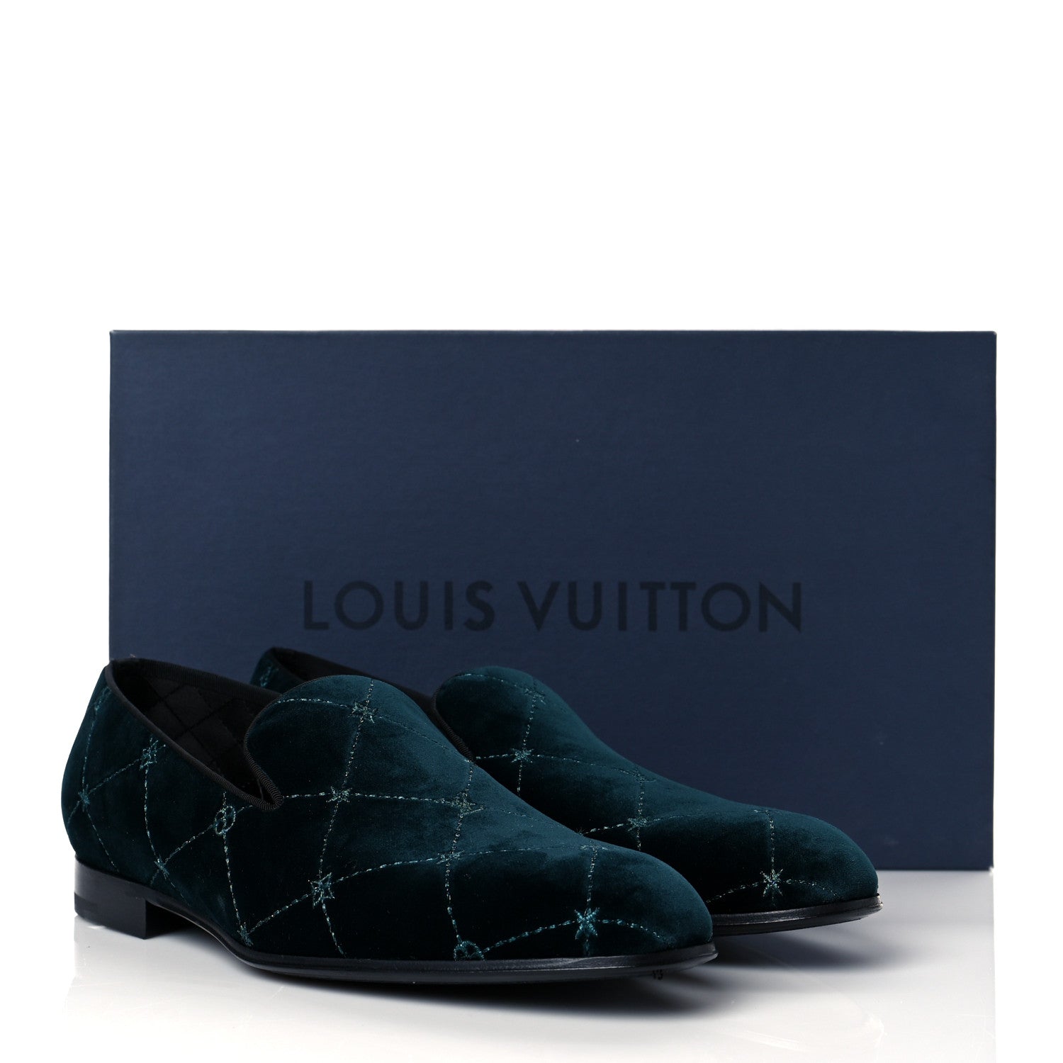 Louis Vuitton Velvet Logo Mens Auteuil Slipper 7 Vert 9 of 9