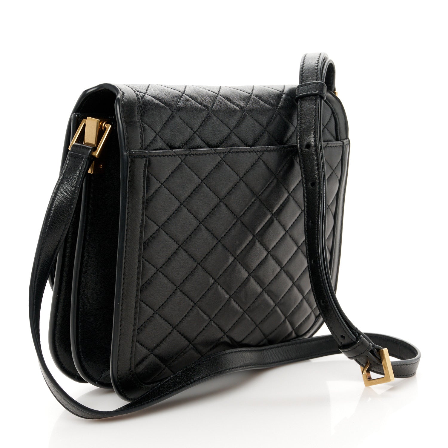Saint Laurent Lambskin Quilted Monogram Medium Solferino Satchel Black 3 of 11