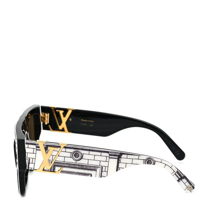 Louis Vuitton X FORNASETTI Acetate Architettura Sunglasses Z1575W Black White 3 of 7