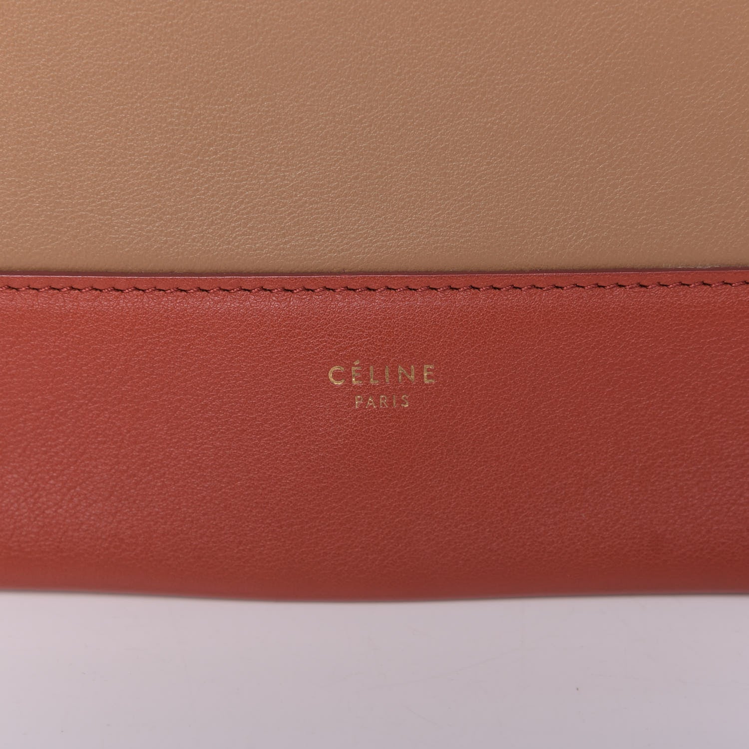 Celine Shiny Smooth Calfskin Medium Frame Shoulder Bag Red Tan 8 of 9