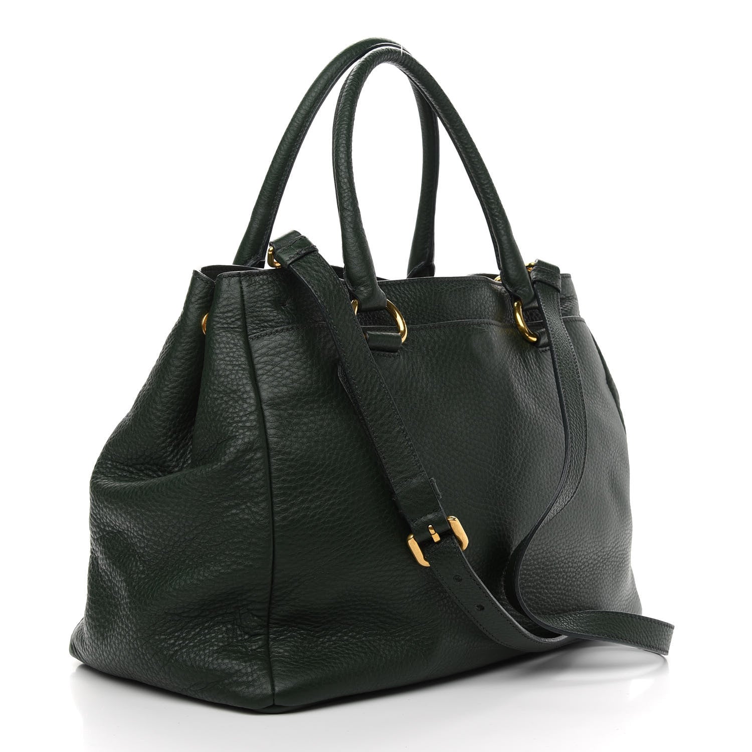 Prada Vitello Daino Tote Green 2 of 7