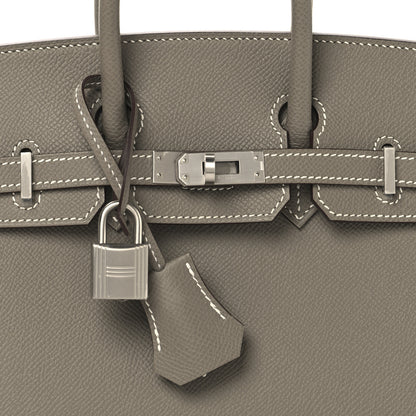 Hermes Epsom Horseshoe Birkin Sellier 25 Gris Asphalte Gris Perle 8 of 13