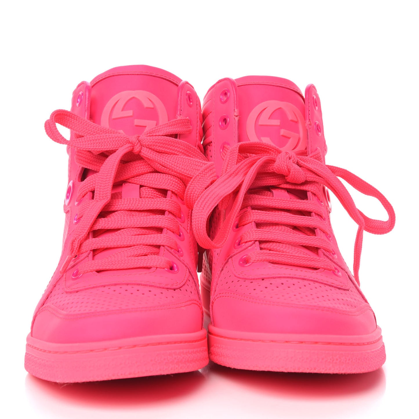Calfskin Coda High Top Sneakers 36.5 Neon Pink