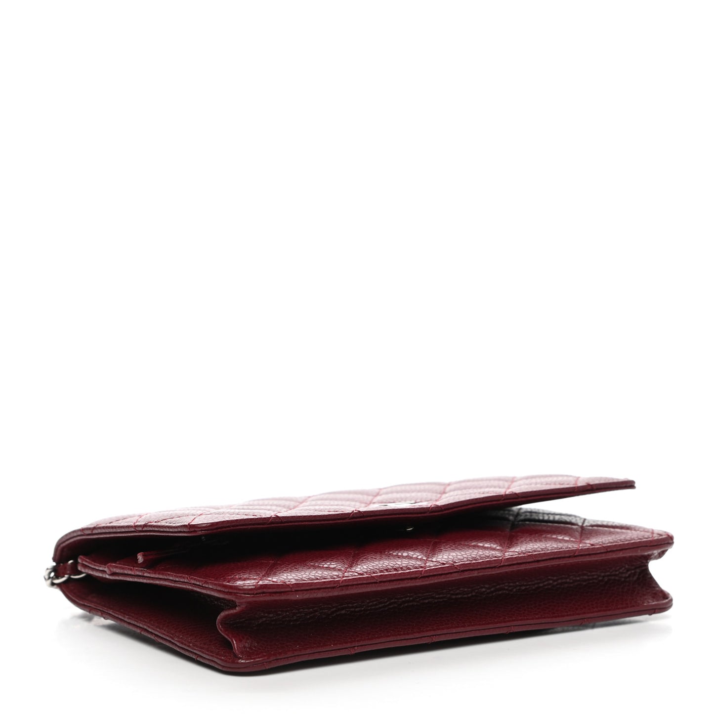 Caviar Quilted Wallet on Chain WOC Burgundy