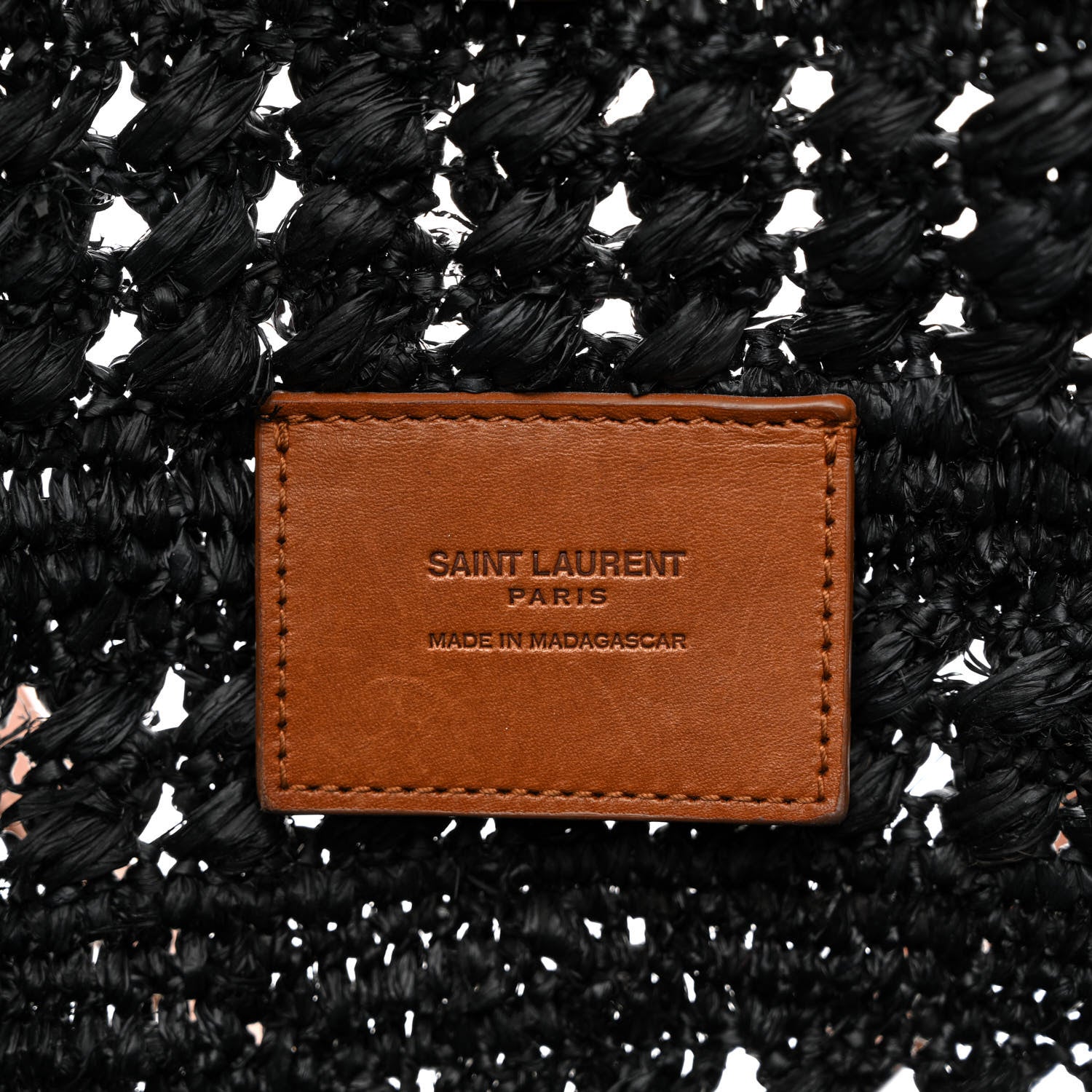 Saint Laurent Raffia Calfskin Medium Panier Tote Black 6 of 18