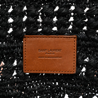 Saint Laurent Raffia Calfskin Medium Panier Tote Black 6 of 18