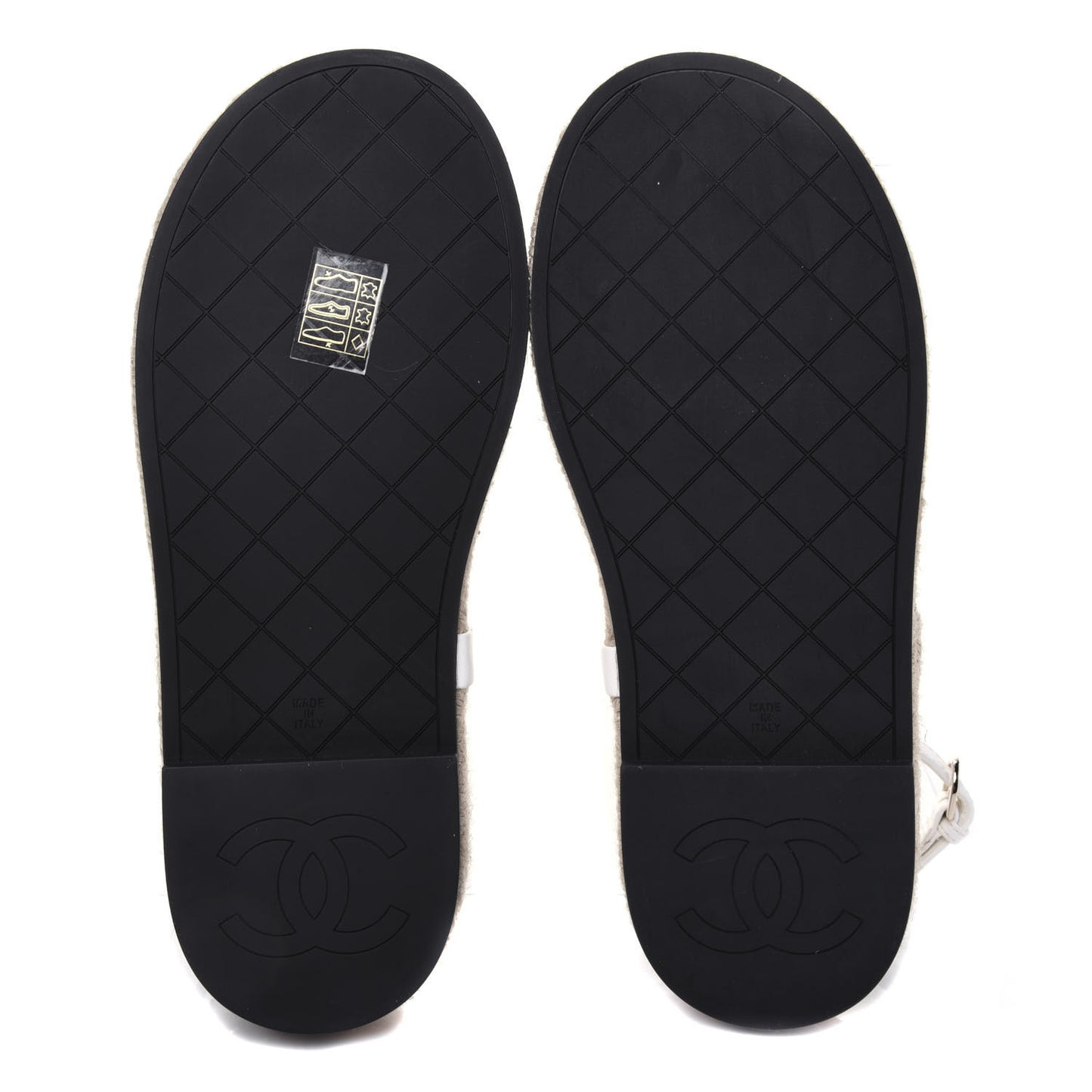 Lambskin Chain Espadrille Sandals 38 White