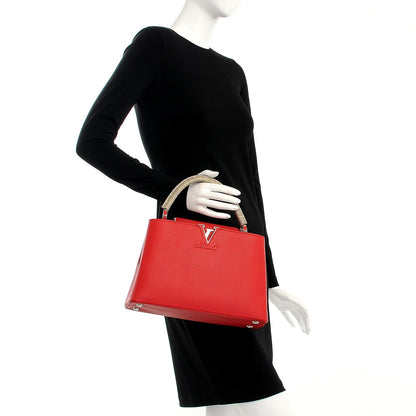 Louis Vuitton Taurillon Python Capucines PM Rubis 3 of 8