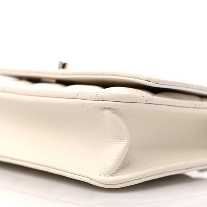 Chanel Caviar Quilted Bow Wallet On Chain WOC White 10 of 10