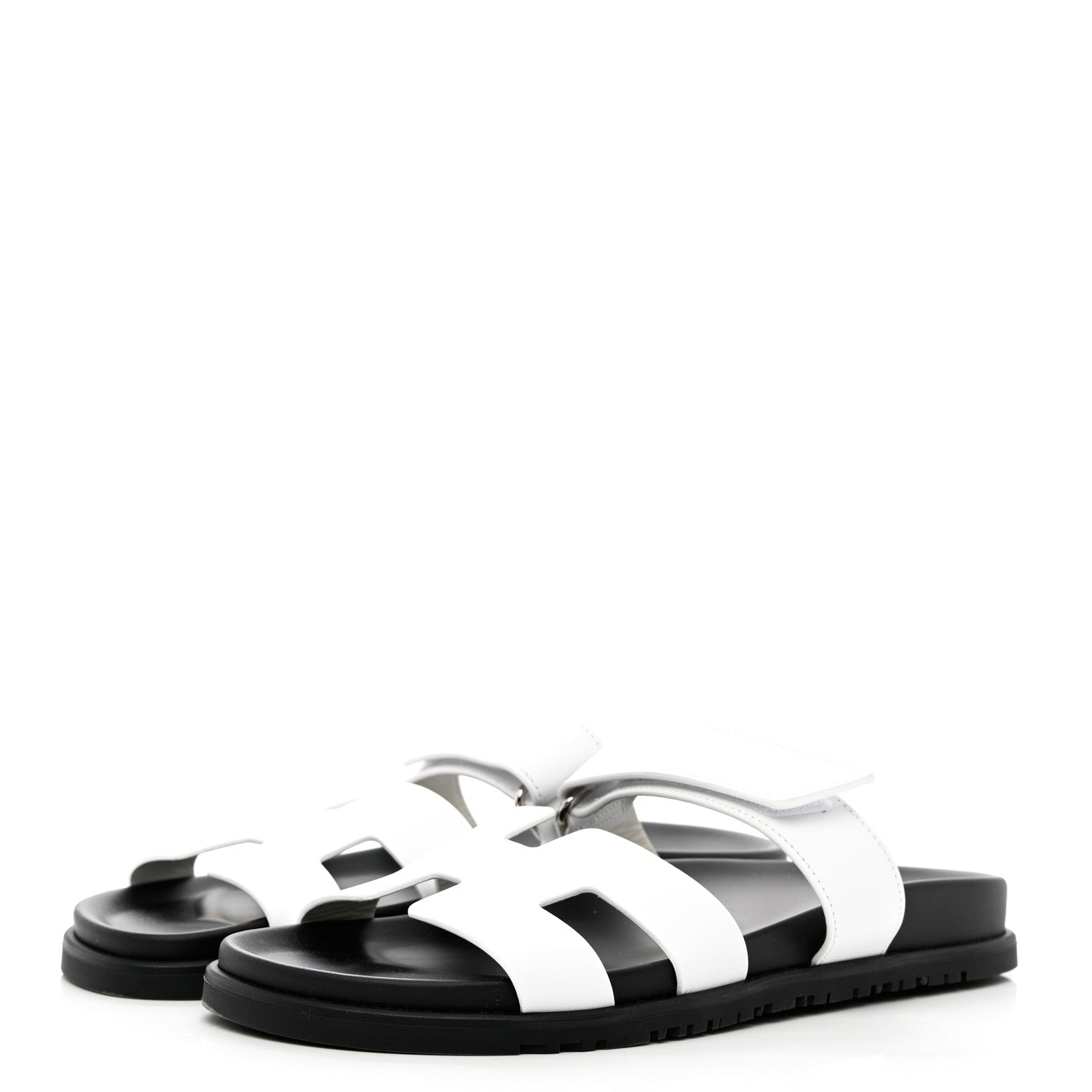 Hermes Calfskin Womens Chypre Sandals 40 White 3 of 8